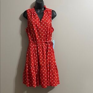 Draper James Red and White Sleeveless Sundress